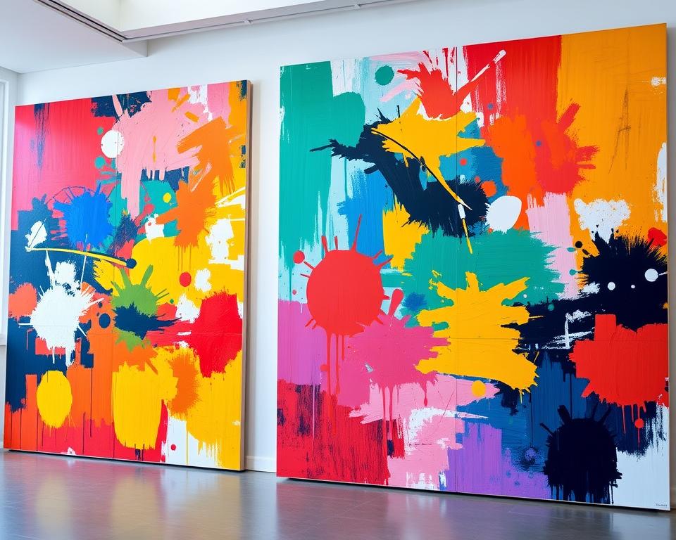 Mixing Multiple Large Abstract Wall Art Pieces in One Room