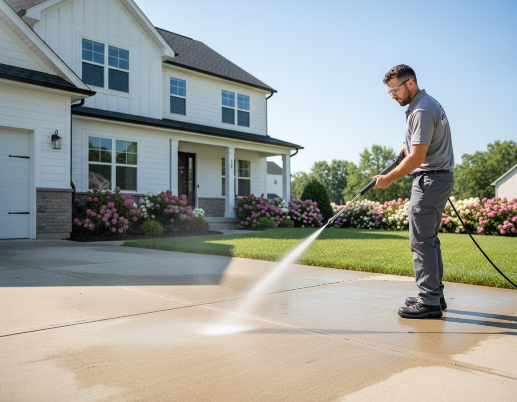 Pressure Washing Lewis Center for Sidewalk Gum Removal